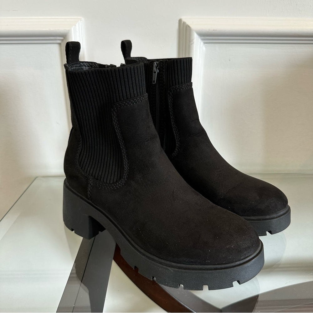 No Boundaries Black Suede Chelsea Ankle Boots